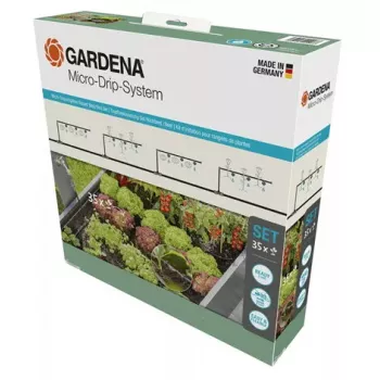 Conjunto de micro-rega gota a gota Gardena 13455-20 comprimento da mangueira 15 m preto verde