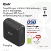 Carregador de viagem CLUB3D 100 Watt tecnologia GaN, certificado USB-IF TID, porta única USB Type-C, suporte Power Delivery(PD) 3.0