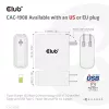 Carregador de viagem CLUB3D 100 Watt tecnologia GaN, certificado USB-IF TID, porta única USB Type-C, suporte Power Delivery(PD) 3.0