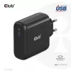 Carregador de viagem CLUB3D 100 Watt tecnologia GaN, certificado USB-IF TID, porta única USB Type-C, suporte Power Delivery(PD) 3.0