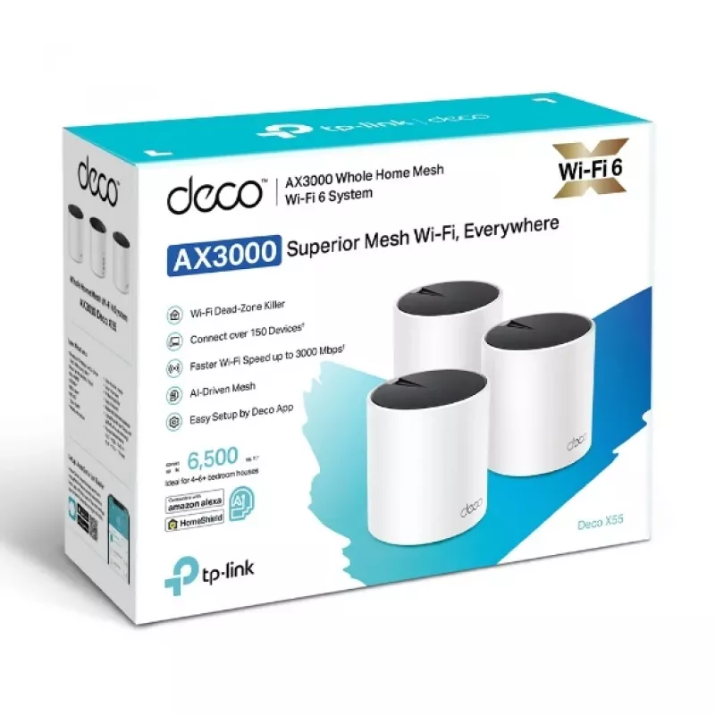 Router Mesh TP-Link AX3000 Dualband 2,4 GHz 5 GHz Wi-Fi 6