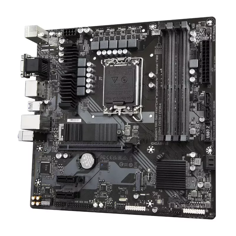 Placa-mãe GIGABYTE B760M DS3H DDR4 Micro ATX, Intel LGA 1700, 4x DIMM, 128GB, 2.5Gb LAN, 2x M.2, HDMI+DP