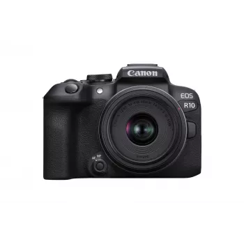 Canon EOS R10 + RF-S 18-45mm F4.5-6.3 IS STM MILC 24.2 MP CMOS 6000 x 4000 píxeis preto