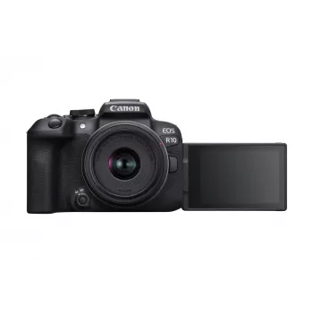 Canon EOS R10 + RF-S 18-45mm F4.5-6.3 IS STM MILC 24.2 MP CMOS 6000 x 4000 píxeis preto