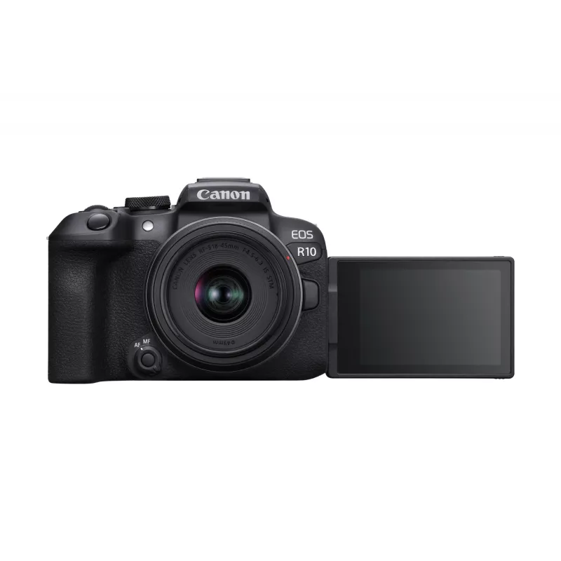 Canon EOS R10 + RF-S 18-45mm F4.5-6.3 IS STM MILC 24.2 MP CMOS 6000 x 4000 píxeis preto