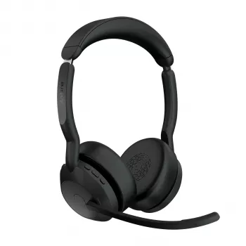 Jabra Evolve2 55 - Link380a UC Stereo (incl. base de apoio), sem fios, escritório/callcenter, 20 - 20000 Hz, 130 g, headset, preto