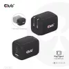 Carregador de viagem CLUB3D PPS 65Watt tecnologia GAN, ligação tripla (2x USB Type-C + USB Type-A) suporte Power Delivery (PD) 3.0