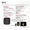 Carregador de viagem CLUB3D PPS 65Watt tecnologia GAN, ligação tripla (2x USB Type-C + USB Type-A) suporte Power Delivery (PD) 3.0