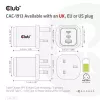 Carregador de viagem CLUB3D PPS 65Watt tecnologia GAN, ligação tripla (2x USB Type-C + USB Type-A) suporte Power Delivery (PD) 3.0