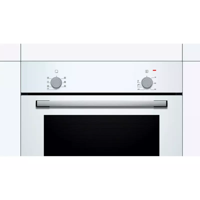 Forno elétrico de encastrar Bosch Série 2 HBF010BV1S — 66 L, botões rotativos, lâmpada halogénea, classe A, branco
