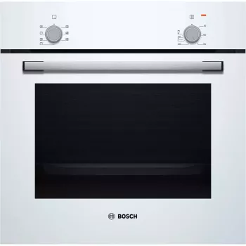 Forno elétrico de encastrar Bosch Série 2 HBF010BV1S — 66 L, botões rotativos, lâmpada halogénea, classe A, branco