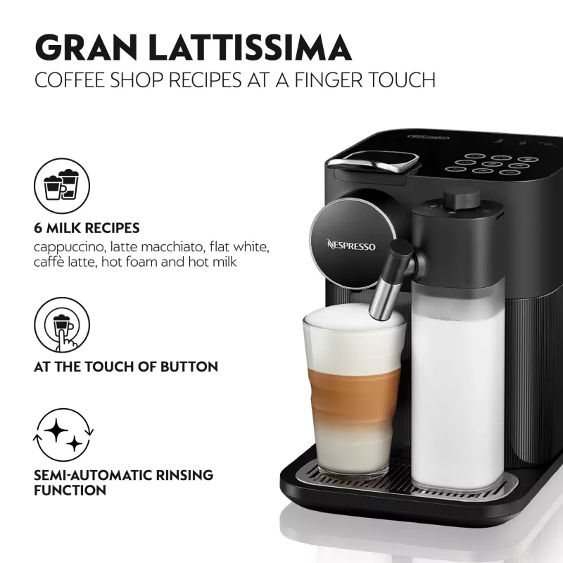Máquina de café De’Longhi Nespresso Gran Lattissima da Delonghi, Sophisticated Darks