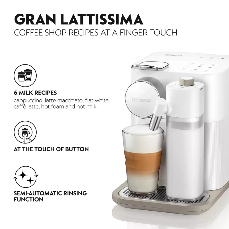 Máquina de café De’Longhi Lattissima One Nespresso Gran Lattissima da Delonghi, Elegantes Dunkel