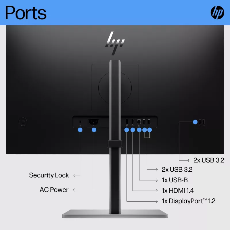 Monitor HP E27 G5 FHD, 68,6 cm (27 polegadas), 1920 x 1080 píxeis, Full HD, LCD, 5 ms, preto