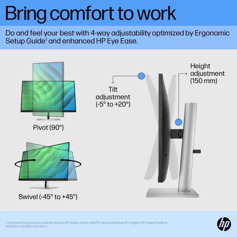 Monitor HP E27 G5 FHD, 68,6 cm (27 polegadas), 1920 x 1080 píxeis, Full HD, LCD, 5 ms, preto