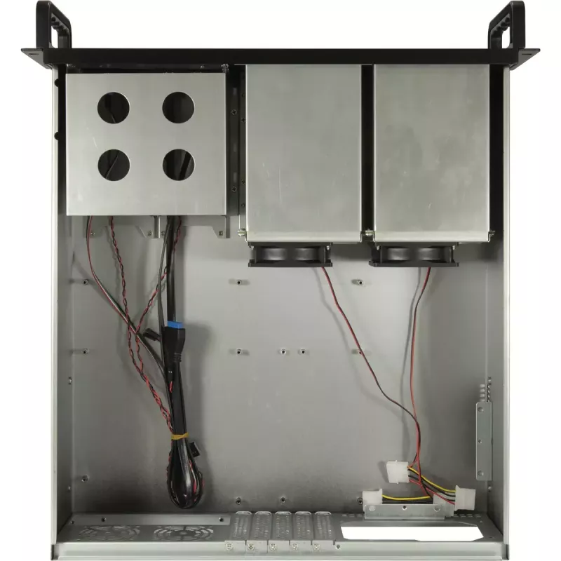 Inter-Tech IPC 3U-3508 chassis para servidor de armazenamento, rack 48,3 cm 3U, ATX, SATA/SAS Hot-Swap, 2x compartimentos externos de 5,25 polegadas, sem fonte de alimentação, preto