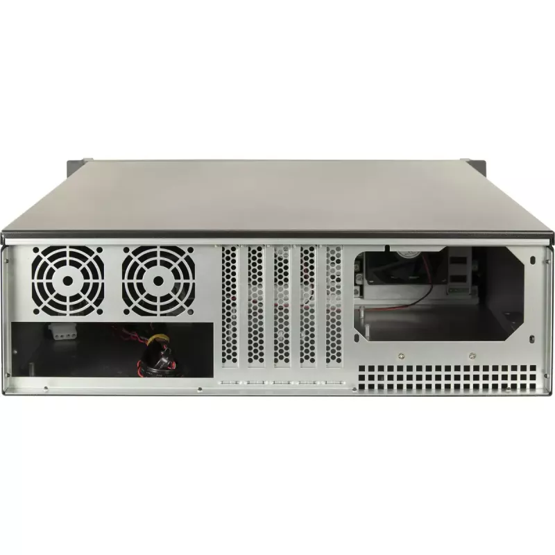 Inter-Tech IPC 3U-3508 chassis para servidor de armazenamento, rack 48,3 cm 3U, ATX, SATA/SAS Hot-Swap, 2x compartimentos externos de 5,25 polegadas, sem fonte de alimentação, preto
