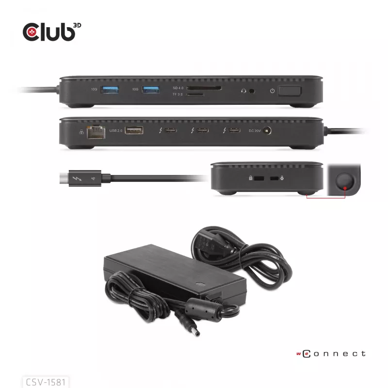 Docking station CLUB3D Thunderbolt 4 Certificada 11-em-1 140W