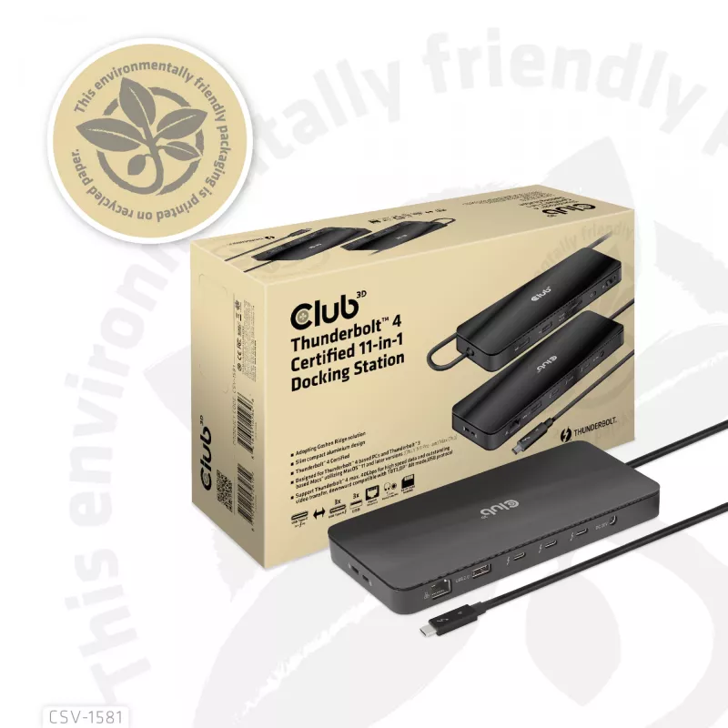 Docking station CLUB3D Thunderbolt 4 Certificada 11-em-1 140W