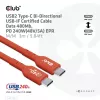 Cabo de dados bidirecional CLUB3D USB2 Type-C certificado USB-IF 480Mb, PD 240W(48V/5A) EPR M/M 3m / 9.84 ft