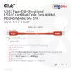 Cabo de dados bidirecional CLUB3D USB2 Type-C certificado USB-IF 480Mb, PD 240W(48V/5A) EPR M/M 3m / 9.84 ft