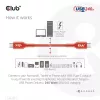 Cabo de dados bidirecional CLUB3D USB2 Type-C certificado USB-IF 480Mb, PD 240W(48V/5A) EPR M/M 3m / 9.84 ft