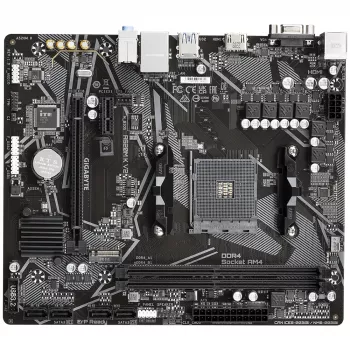 Placa-mãe GIGABYTE A520M K V2 - Suporta CPUs AMD Ryzen 5000 Série AM4, até 5100MHz DDR4 (OC), PCIe Gen3 x4 M.2, GbE LAN, USB 3.2 Gen 1