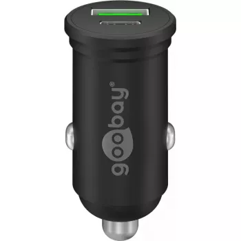 Carregador rápido de automóvel Goobay Dual-USB USB-C PD 45W Preto