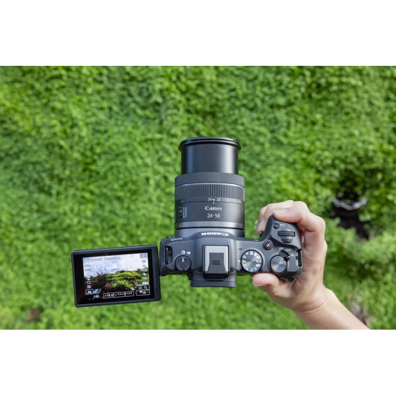 Canon EOS R8 + RF 24-50mm F4.5-6.3 IS STM Kit, 24.2 MP, 6000 x 4000 Pixel, CMOS, 4K Ultra HD, Ecrã tátil, Preto
