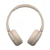 Auscultadores Sony WH-CH520 sem fios com arco para chamadas/música USB Type-C Bluetooth base de carregamento creme