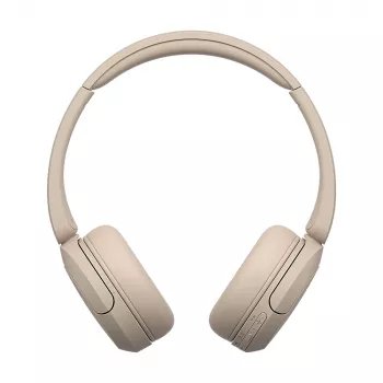 Auscultadores Sony WH-CH520 sem fios com arco para chamadas/música USB Type-C Bluetooth base de carregamento creme