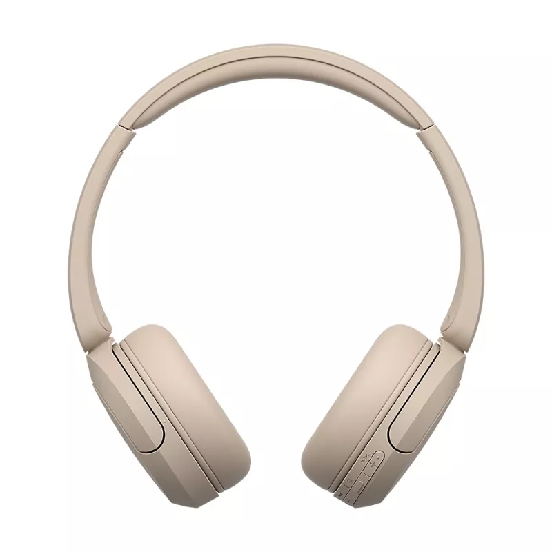Auscultadores Sony WH-CH520 sem fios com arco para chamadas/música USB Type-C Bluetooth base de carregamento creme