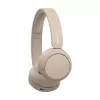 Auscultadores Sony WH-CH520 sem fios com arco para chamadas/música USB Type-C Bluetooth base de carregamento creme