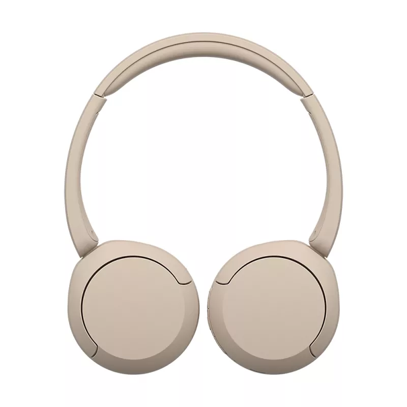 Auscultadores Sony WH-CH520 sem fios com arco para chamadas/música USB Type-C Bluetooth base de carregamento creme