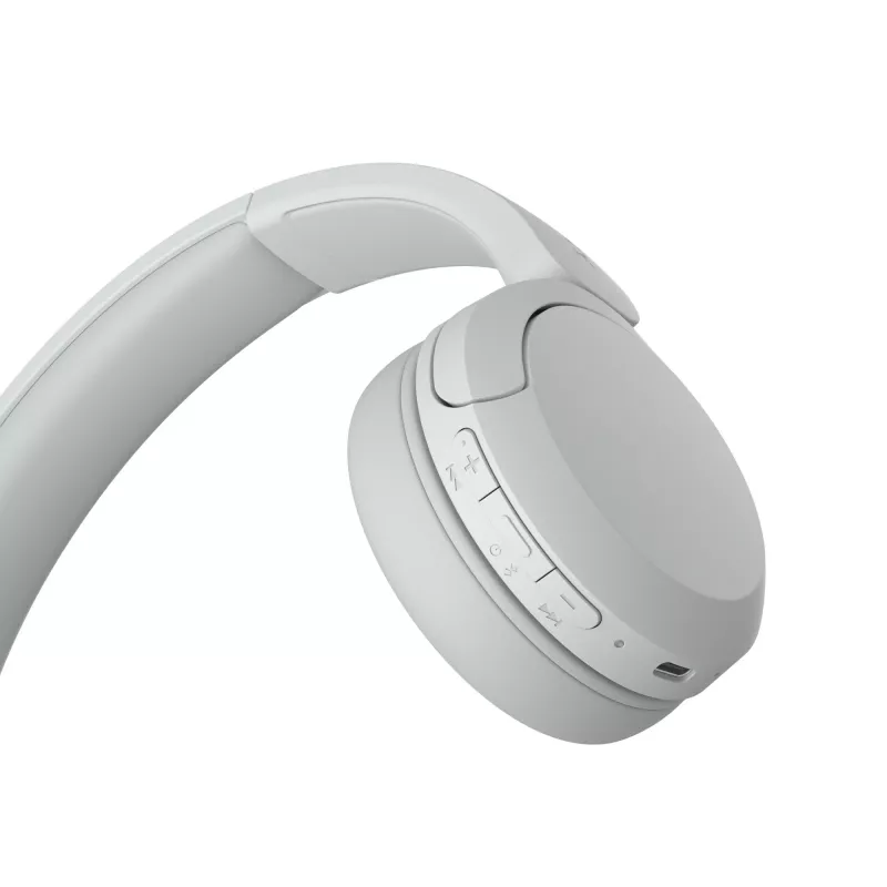 Auscultadores Sony WH-CH520 sem fios on-ear, Bluetooth 5.2, 50 h de reprodução, carregamento USB-C, branco