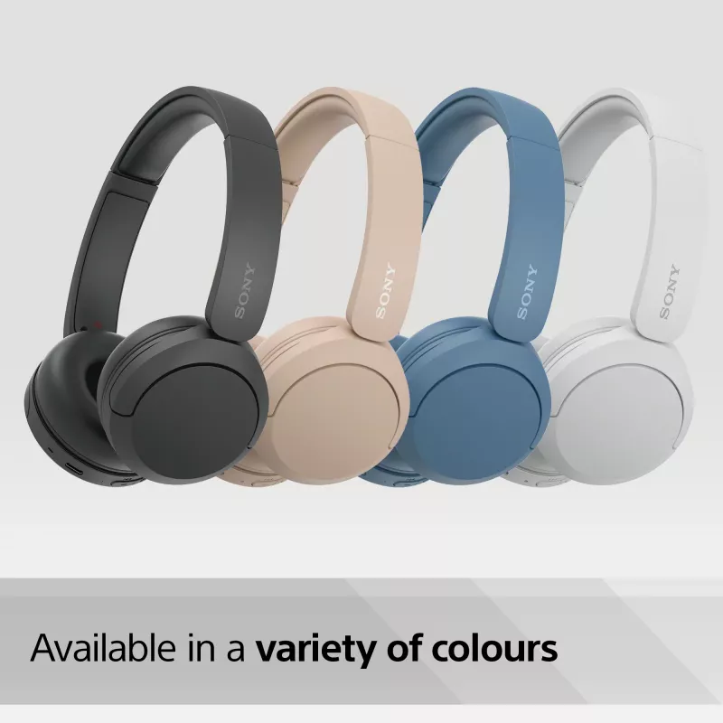 Auscultadores Sony WH-CH520 sem fios on-ear, Bluetooth 5.2, 50 h de reprodução, carregamento USB-C, branco