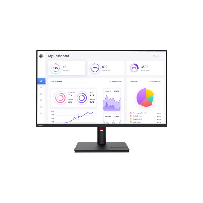 Monitor de computador Lenovo ThinkVision T32p-30 80 cm (31,5 polegadas) 3840 x 2160 píxeis 4K Ultra HD LED preto