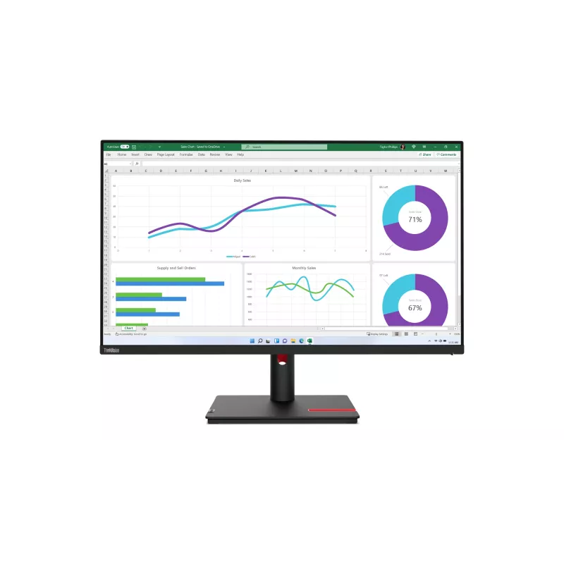 Monitor de computador Lenovo ThinkVision T32h-30 80 cm (31,5 polegadas) 2560 x 1440 píxeis Quad HD LED preto