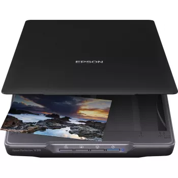 Digitalizador de mesa Epson Perfection V39II — A4, 4800 x 4800 DPI, CIS, alimentado por USB, preto