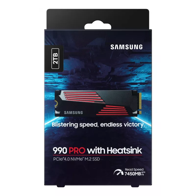 Unidade SSD Samsung 990 PRO com dissipador 2000 GB M.2 2280 M.2 NVMe MZ-V9P2T0CW