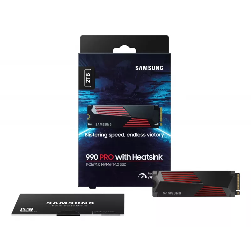 Unidade SSD Samsung 990 PRO com dissipador 2000 GB M.2 2280 M.2 NVMe MZ-V9P2T0CW