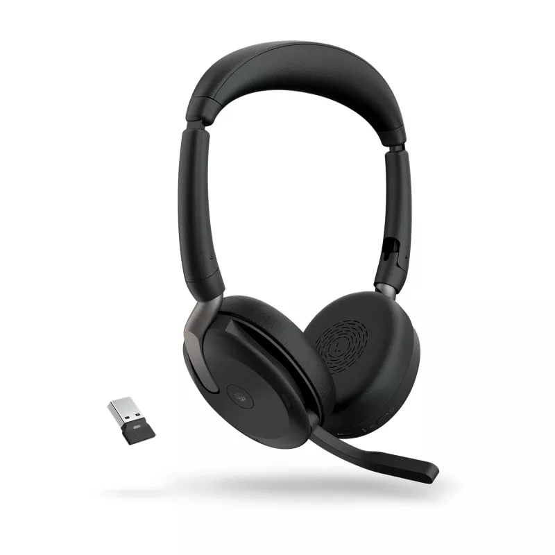 Jabra Evolve2 65 Flex - Link380a MS estéreo (carregamento sem fios)