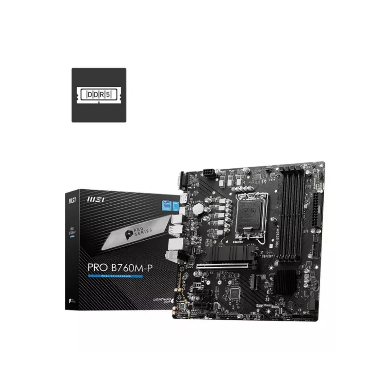 Placa-mãe MSI PRO B760M-P micro ATX, Intel B760, LGA 1700, 4× slots DDR5, 192 GB, SATA III, PCIe 4.0