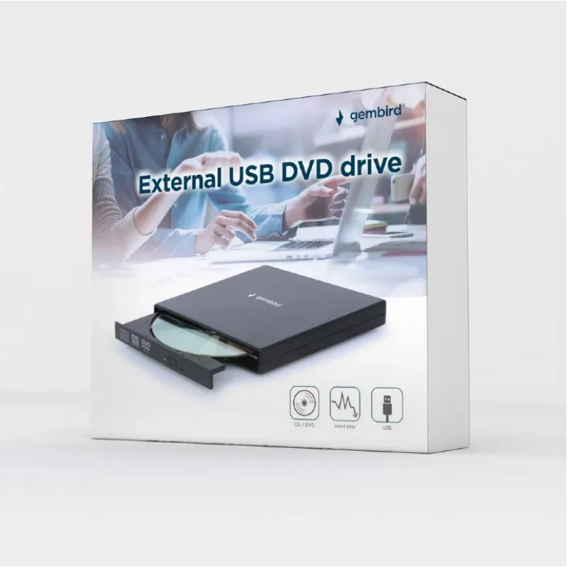 Unidade externa de regravação de DVD USB GEMBIRD 24x - preto