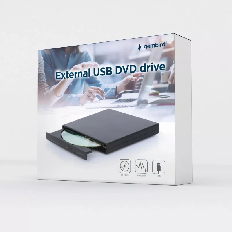 Unidade externa de regravação de DVD USB GEMBIRD 24x - preto