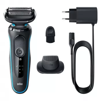 Máquina de barbear Braun Series 5 51-M1200s para homem máquina de barbear de lâminas aparador preto, azul