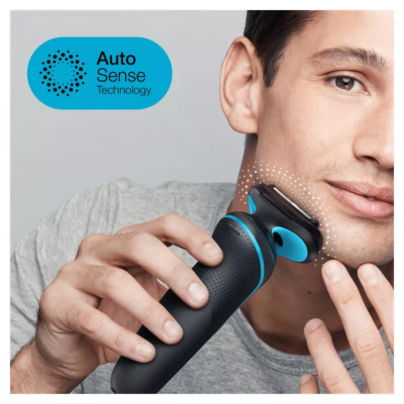 Máquina de barbear Braun Series 5 51-M1200s para homem máquina de barbear de lâminas aparador preto, azul