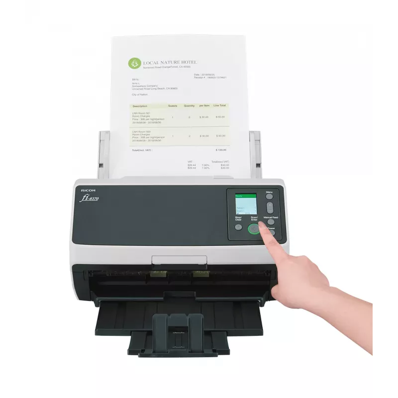 Digitalizador de mesa Ricoh fi-8170 ADF + alimentador 600 x 600 DPI A4 preto, cinzento
