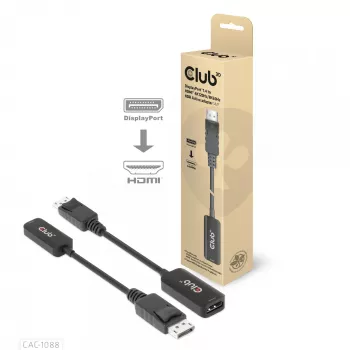 CLUB3D Adaptador Ativo DisplayPort1.4 para HDMI 4K120Hz/8K60Hz HDR M/F