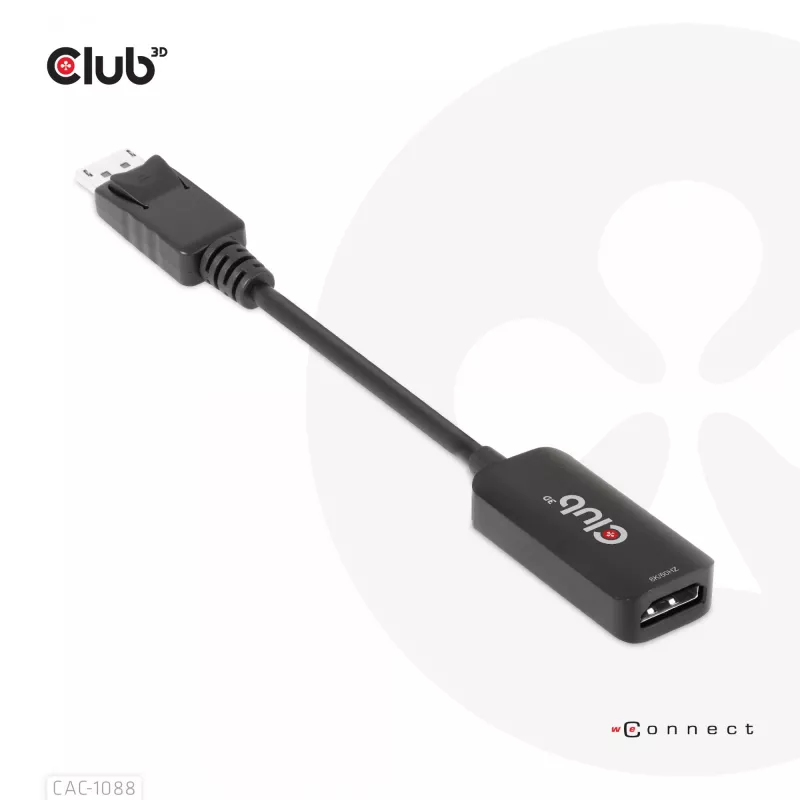 CLUB3D Adaptador Ativo DisplayPort1.4 para HDMI 4K120Hz/8K60Hz HDR M/F